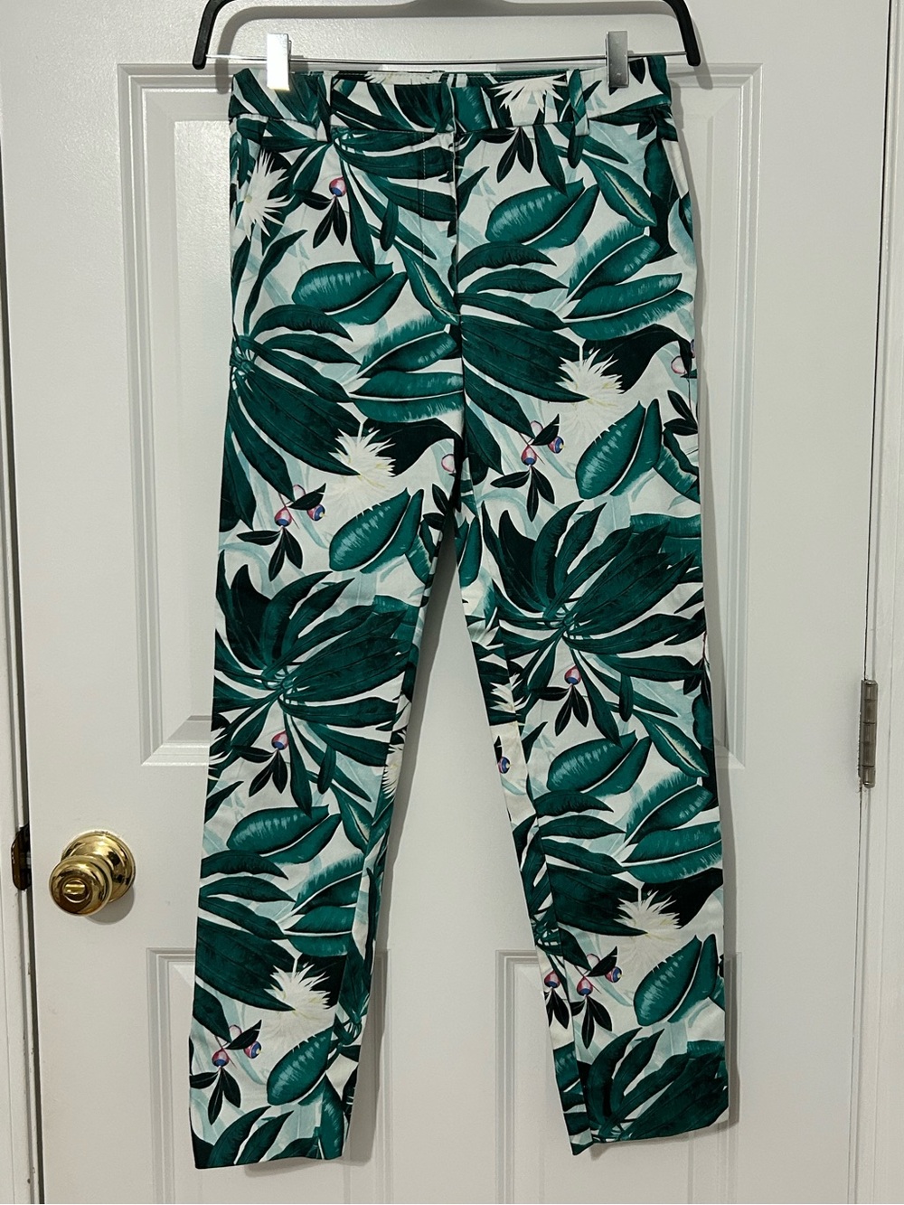 Anna Glover x H&M dress pants green garden tropical print